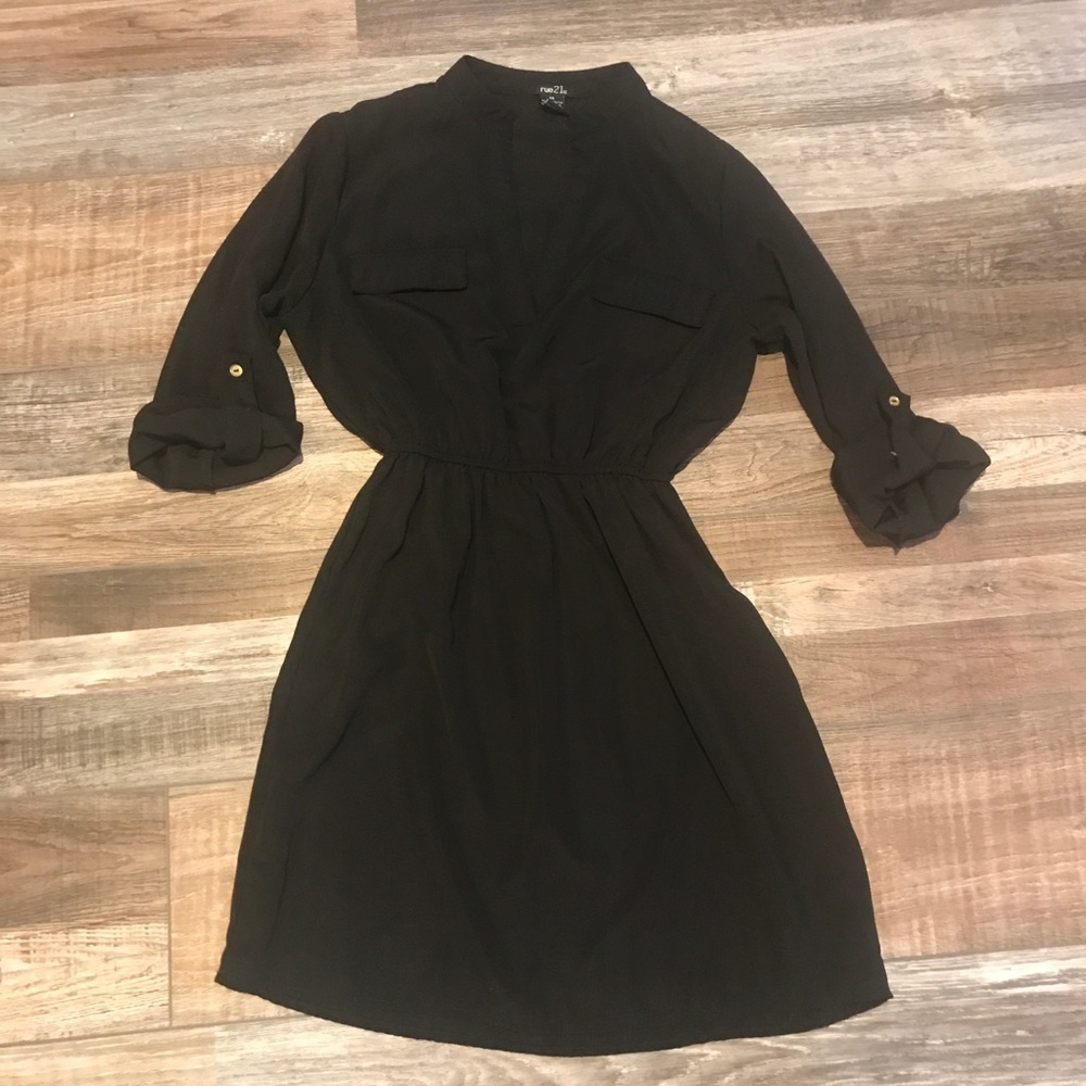 Rue 21 Junior black v-neck dress XS